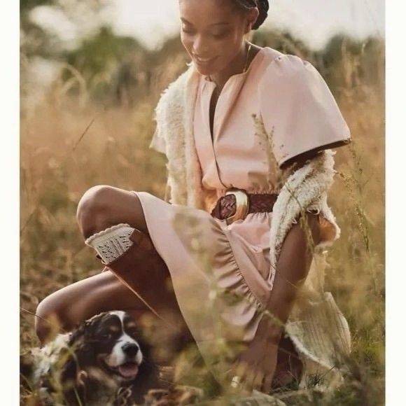 Anthropologie The Somerset Mini Dress Vegan Leather in Blush V-Neck Size S - Picture 2 of 10